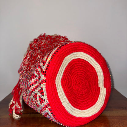 Wayuu bag, made in Colombia by hand and embedded with hand glued crystals 
