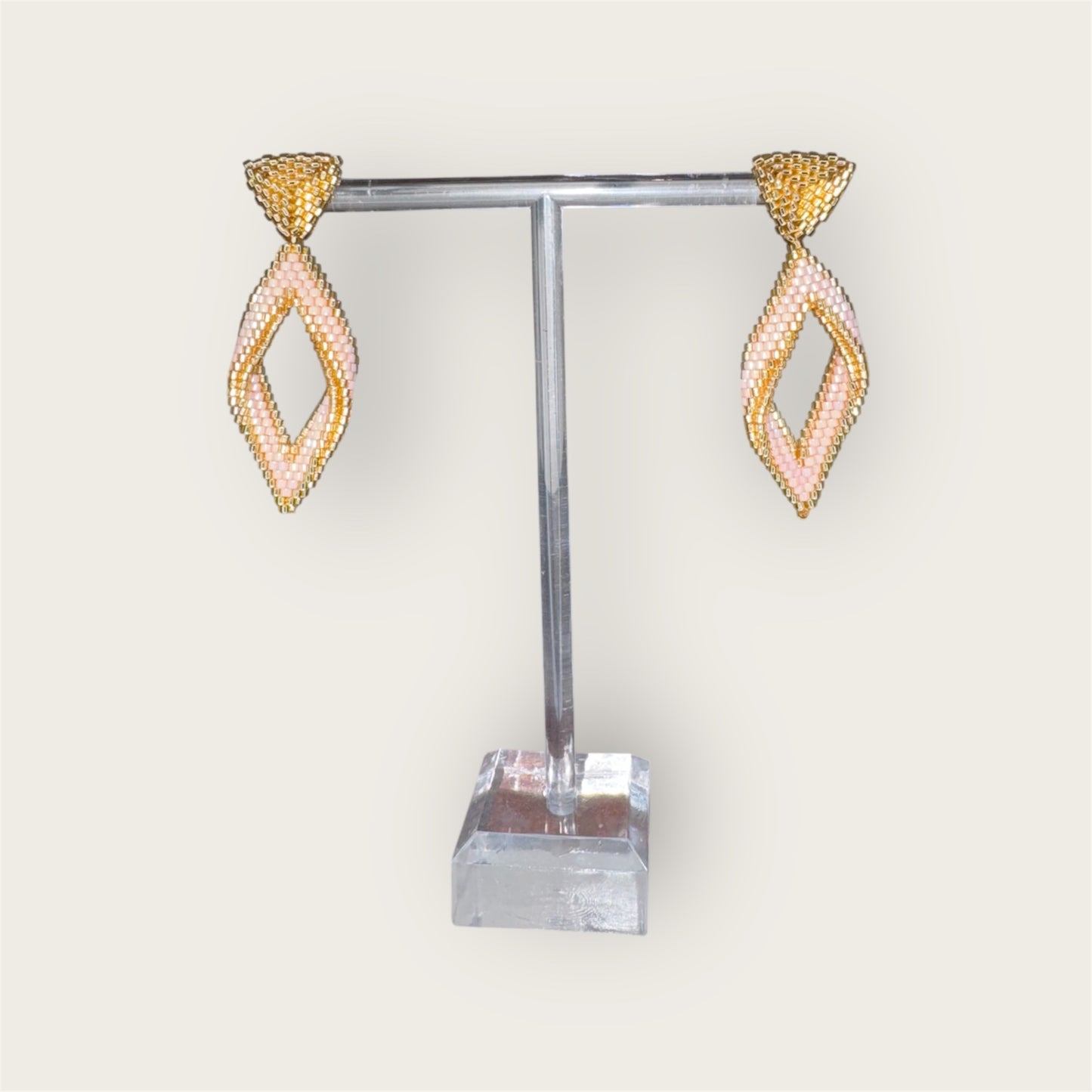 shiny miyuki beads, handmade earrings, lightweight