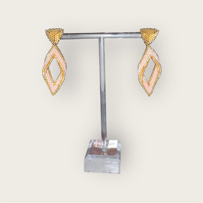shiny miyuki beads, handmade earrings, lightweight