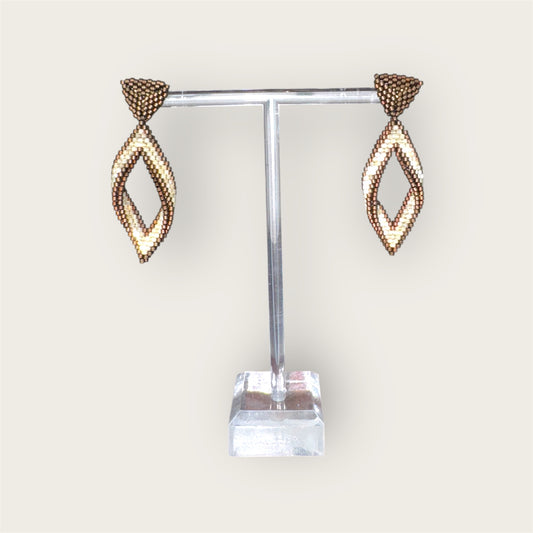 shiny miyuki beads, handmade earrings, lightweight