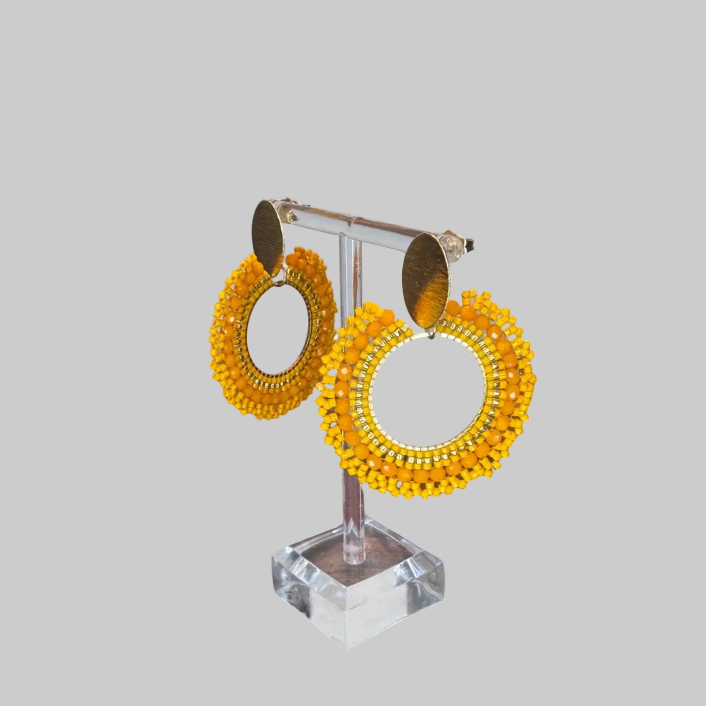 handmade crystal woven earrings, colombian jewelry montreal