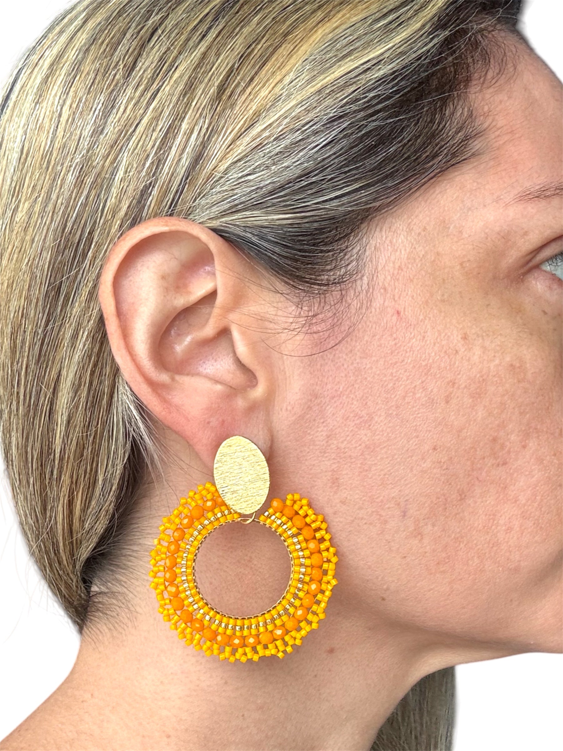 handmade crystal woven earrings, colombian jewelry montreal