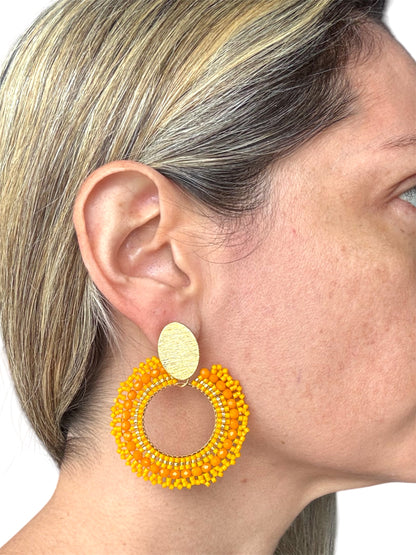 handmade crystal woven earrings, colombian jewelry montreal